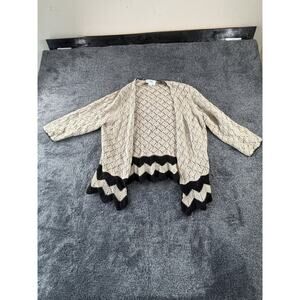 Ann Taylor LOFT Women’s XL Crochet Knit Open Front Cardigan Sweater